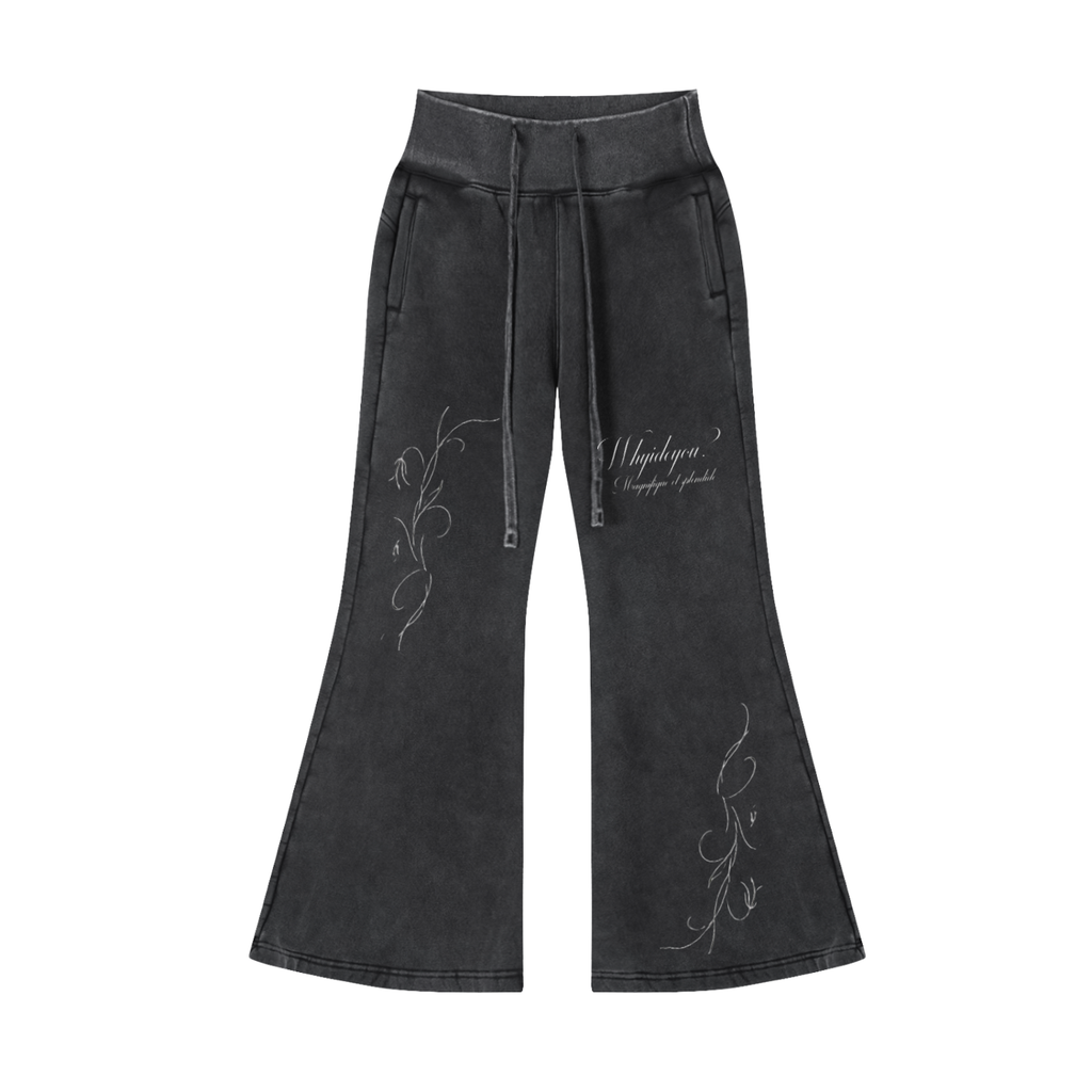 Vintage Washed Flared Fleece Pants