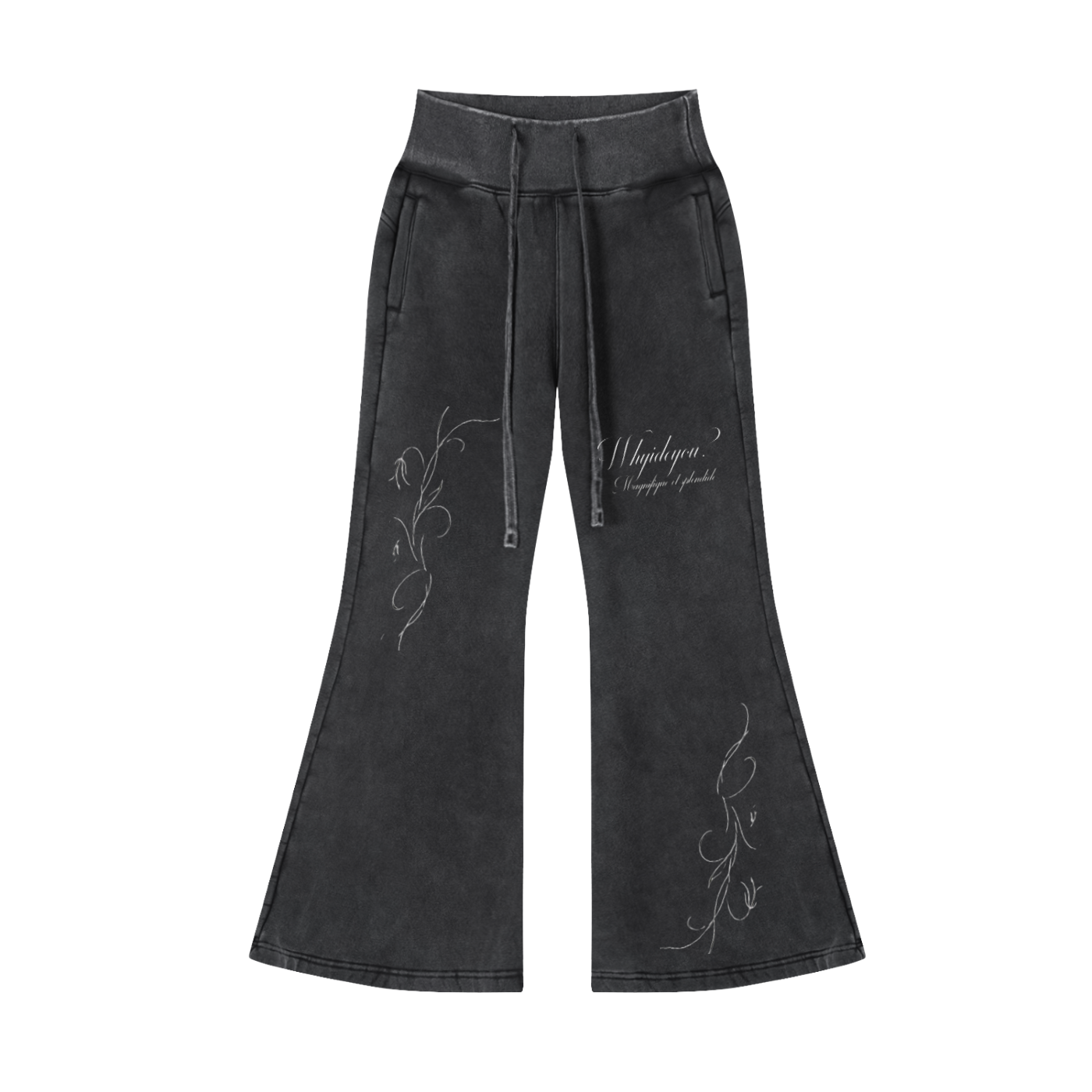 Vintage Washed Flared Fleece Pants